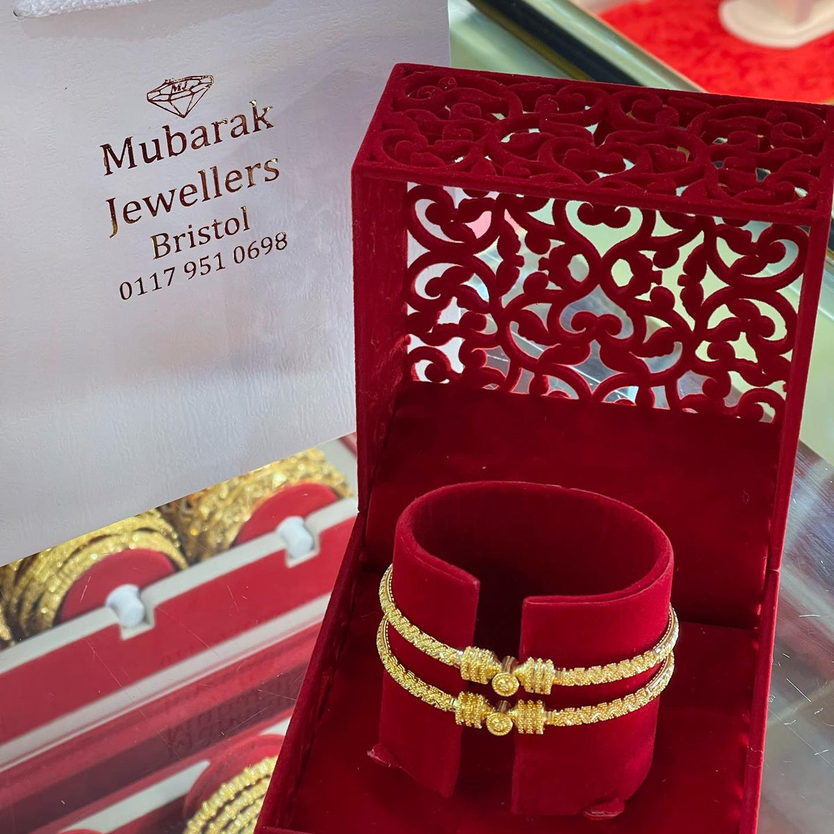 Classic Kara Gold Bangle Pair — original Mubarak Jewellers photograph