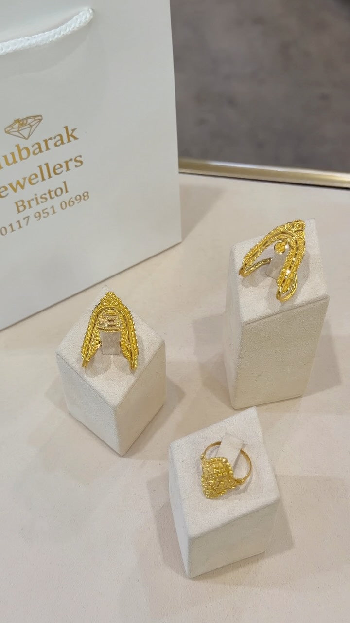 Modern Traditional Gold Ring — original Mubarak Jewellers photograph