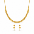 Golden Blossom Necklace & Earring Set — studio image on white background