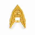 Modern Traditional Gold Ring — studio image on white background