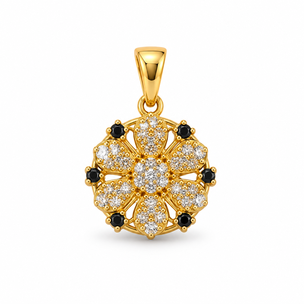 Rajasthan Floral Gold Pendant — studio image on white background