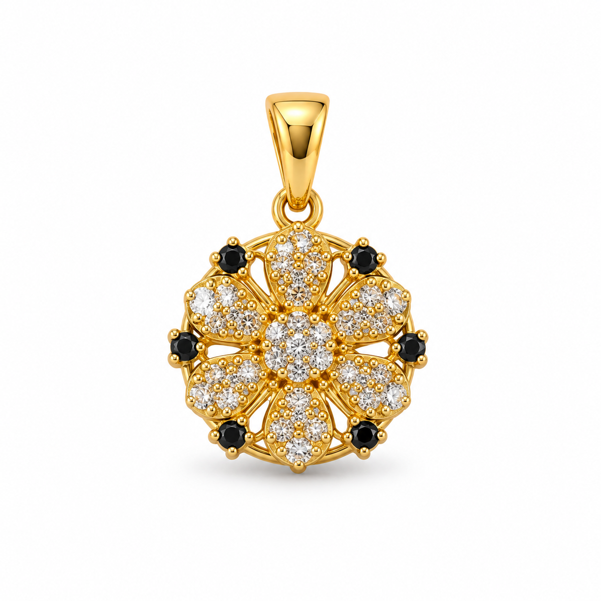 Rajasthan Floral Gold Pendant — studio image on white background