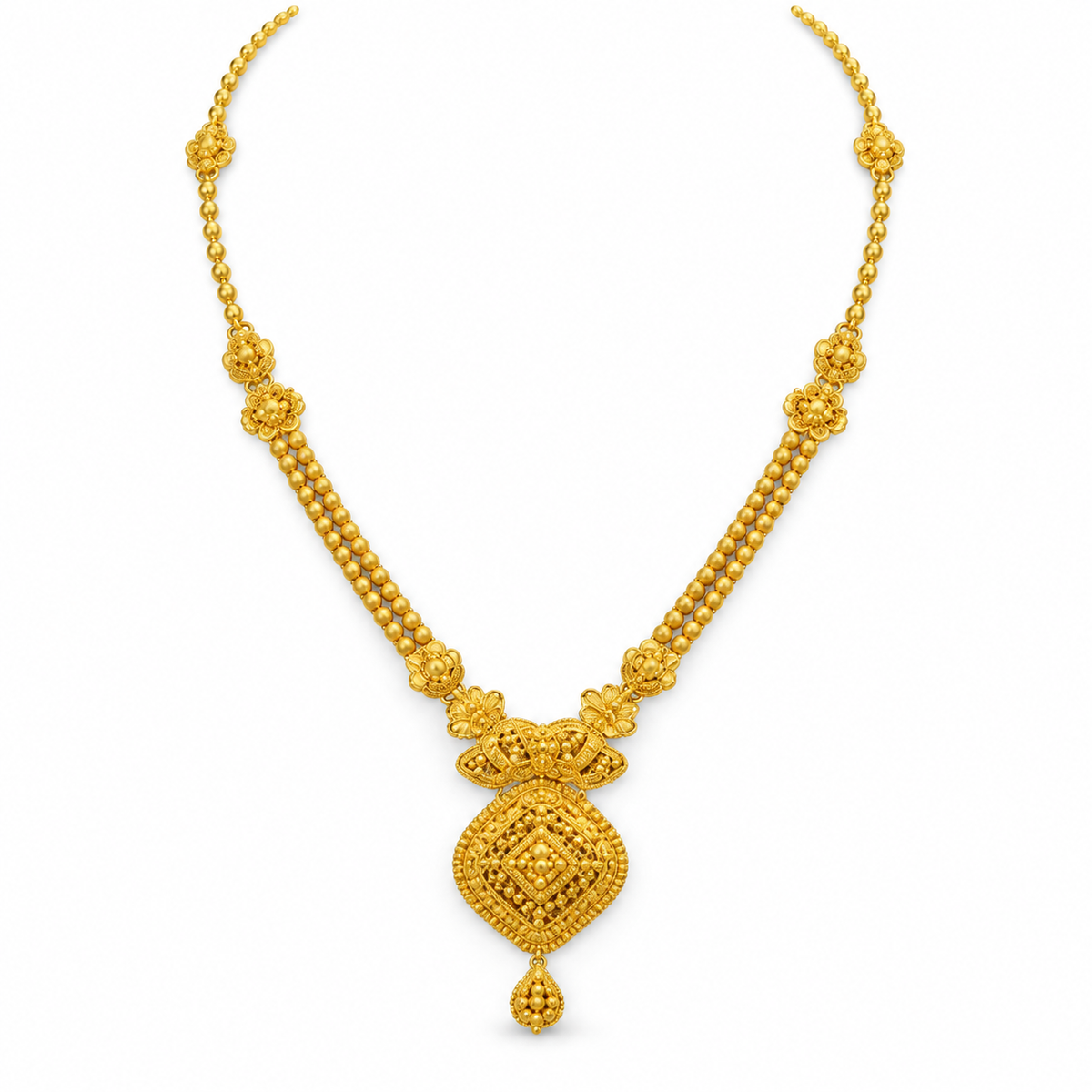Regal Medallion Gold Necklace — studio image on white background