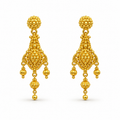 Traditional Drop Gold Earrings — studio image on white background