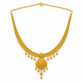 Traditional Drop Gold Necklace — studio image on white background